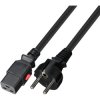 Power cord, plug type E + F, straight on C19 socket, straight, H05VV-F3G1.5 mm², black, 5 m, 7132-L-5,0M