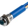 Lampka kontrolna do montażu panelowego 12V, niebieska 8mm LED Chrom Końcówka lutownicza RS PRO