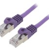 Patch cord F/UTP, Cat 6, wtyk RJ45 z obu stron, linka, CCA, 3m, PVC, fioletowy PP6-3M/V
