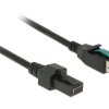 Delock Kabel USB USB 2.0 Wtyczka zasilania USB 12V, Wtyczka zasilania USB 12V 2x4pol 1.00 m czarny 85482