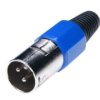 Wtyk mikrofonowy na przewód XLR 3 pin niebieski