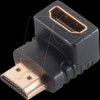 BS77407 adapter HDMI-plug<HDMI-bush exit downwards gold plated