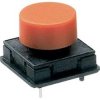 Short-stroke pushbutton, 1 Form A (N/O), 50 mA/24 VDC, unlit , actuator (black), 2.5 N, THT, 1241.1022