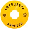 Szyld opisowy fi 90mm EMERGENZA/ARRESTO LPXAU112