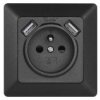 Gniazdo French Z Usb 2,1A Max. Ip20 Antracyt Emos A6000.2