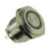 Przełącznik; przyciskowy; GQ16F-10E/JY/12V/S; OFF-(ON); 1 tor; podświetlenie LED 12V; żółty; ring; monostabilny; na panel; 2A; 3