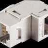 BS08-10004 Keystone RJ45 jack > RJ45 jack Cat.6A 90°