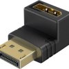 Adapter DisplayPort™ kątowy 90 w górę czarny