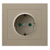 KIER Gniazdo pojedyncze z uziemieniem schuko z przesłonami beżowy GP-1WSP/01 OSPEL