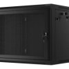 SZAFA INSTALACYJNA RACK WISZĄCA 19 9U 600X450 CZARNA DRZWI PERFOROWANE LANBERG (FLAT PACK) WF01-6409-23B