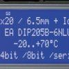 EA DIP205B-6NLW 4x20 DIP text display, blue/white