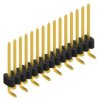 Pin header, 15 pole, pitch 1.27 mm, angled, black, 10061266