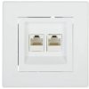 Gniazdo komputerowe Asfora podwójne 2xRJ45 kat.5e białe z ramką EPH4400121