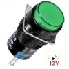 Przełącznik stabilny okrągły zielony, 12V