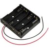 TRU COMPONENTS TC-13220632 Battery tray 4x AA with wire leads 61.5x57x14.6 mm