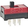 Przełącznik suwakowy, DPDT, montaż PCB, 100 mA przy 30 V DC, -15 → +60°C, NKK Switches