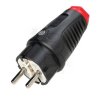 Wtyk prosty IP44 czarna 2p schuko gumowa PCE