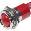Lampka kontrolna do montażu panelowego 12V, czerwona 22mm LED Chrom Końcówka lutownicza RS PRO