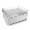 Kradex - Hermetyczna obudowa ZP240.190.105SJp IP67 TM ABS - 240x190x105mm z mosiężnymi tulejami - jasnoszara- przezroczysta