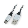 Przewód Tracer USB A - USB C 2.0 czarno-srebrny oplot - 1m