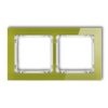 Deco Ramka Podwójna - Efekt Szkła (Ramka Zielona Spód Biały) Zielony 2-0-Drs-2