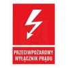 Naklejka- P-poż WYŁACZNIK GŁÓWNY PRĄDU 74x105
