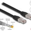 80126 RJ45 Network Cable Cat.6A S/FTP PE Outdoor 1 m black
