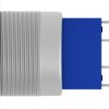Vandal-proof pushbutton, 2 pole, silver, illuminated  (red/blue), 3 A/250 VAC, mounting Ø 17.7 mm, IP67, 1-2316366-5
