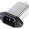 Gniazdo zasilające IEC z filtrem przeciwzakłóceniowymNone 6A C14 Schaffner Montaż na panelu