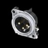 XLR panel plug, 3 pole, gold-plated, plastic, NC3MAH-LR
