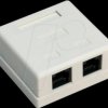 77633 2-port RJ45 surface mount installation box, CAT 6, UTP