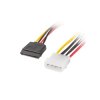 Kabel zasilający wewnętrzny Molex (M) 4 PIN - 2x SATA (F) 15 PIN 30cm - Lanberg CA-HDSA-11CU-0030