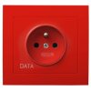 KIER Gniazdo pojedyncze z uziemieniem DATA czerwony GP-1WZD/22 OSPEL