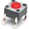 Short-stroke pushbutton, Form A (N/O), 50 mA/24 VDC, unlit , actuator (red, L 0.7 mm), 2.54 N, THT, 1825910-3
