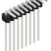 Pin header, 9 pole, pitch 1.27 mm, angled, black, 10061152