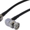 Coaxial cable, BNC plug (straight) to BNC plug (angled), 50 Ω, RG-58C/U, grommet black, 3 m, C-00800-01-3