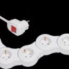 1155350210 Socket outlet 5-way switch, 2 x USB, 1.4 m, white