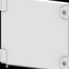 Compartment door, square, sheet steel, (W x H x D) 400 x 400 x 25 mm, light gray, for built-in installation devices, 8PQ2040-4BA
