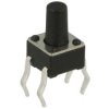 Mikroprzycisk; 4,5x4,5mm; 7mm; TS4501-7; 5mm; przewlekany (THT); 4 piny; czarny; OFF-(ON); bez podświetlenia; 50mA; 12V DC; 180g