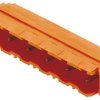 Pin header, 3 pole, pitch 7.62 mm, angled, orange, 1624380000
