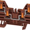 Through terminal block, push-in connection, 2.5 mm², 24 A, 8 kV, brown, 2847570000