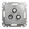 Gniazdo TV/SAT/SAT końcowe (4dB), srebrne aluminium, Sedna Design i Elements SDD113481S