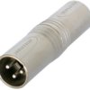 Adapter, XLR plug 5 pole to XLR plug 3 pole, silver, NA3M5M