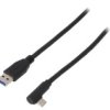 Usb.C-F90/Am-20 Kabel Usb 3.0 Usb A Wtyk, Usb C Wtyk Kątowy 2M Czarny Żyła: Cu