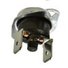 Termostat; bimetaliczny z resetem; KSDA-313R-100v; NC; 100°C; 10A; 250V AC; metal fi 16x12mm z uchwytem; konektory 6,3mm pionowe