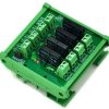 ELECTRONICS-SALON DIN Rail Mount DC5V 4 Channels DC-AC 2Amp G3MB-202P Solid State Relay SSR Module Board.