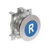 Metalowy przycisk płaski fi30mm kryty samoczynny powrót z symbolem R Niebieski LPFB1176