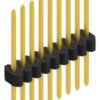Pin header, 9 pole, pitch 1.27 mm, straight, black, 10060694