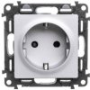 VALENA LIFE Gniazdo podwójne z/u 2P+Z SCHUKO z przesłonami aluminium 753320