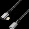 CUA0112 USB 3.1 cable, 90° type-C connector > port, 2 m